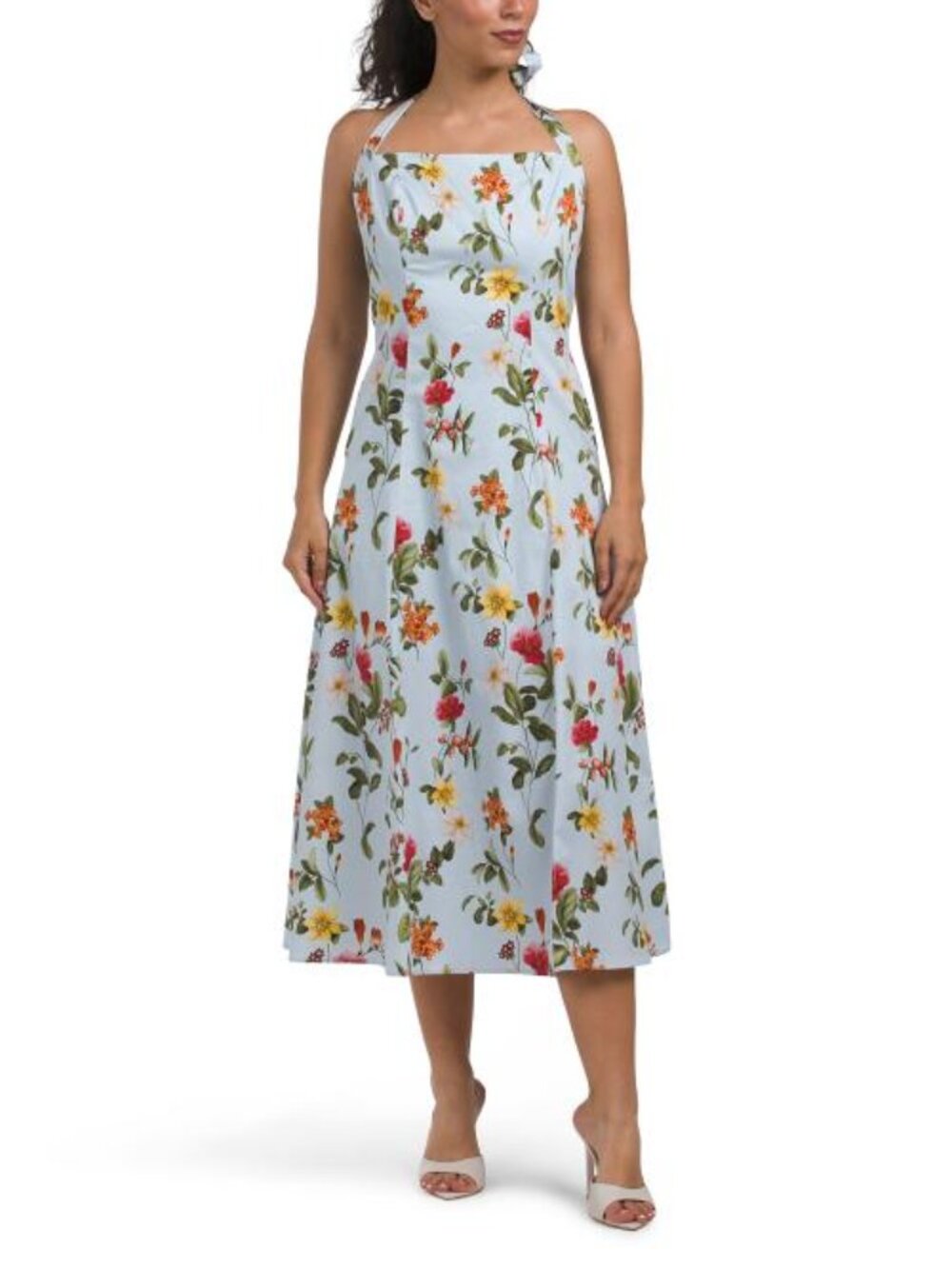 JL LUXE LABEL Sleeveless Floral Halter Dress